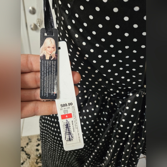NWT! Kate Young Black and White Polka-dot Maxi Dress Size 4 - Picture 7 of 9